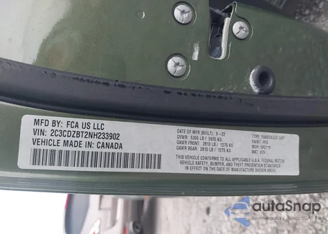 2022 Dodge Challenger R/T из США, поврежденный, VIN 2C3CDZBT2NH233902